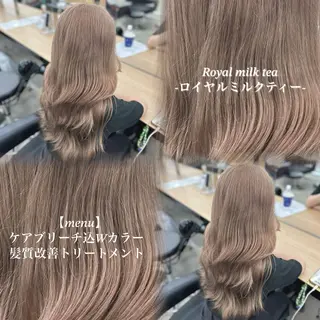 ロング カラー NAMI🤎ブラウン &ミルクティー🤍のヘアスタイル