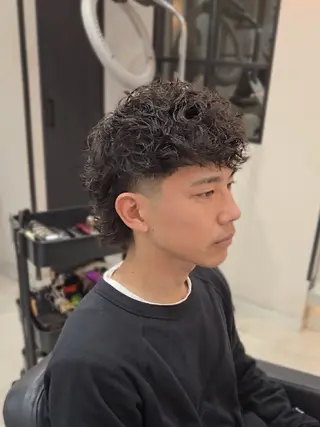 メンズ ミディアム パーマ Lapis 名古屋駅前店所属・LEN名古屋/パーマ 海外ヘア/メンズ特化のヘアスタイル