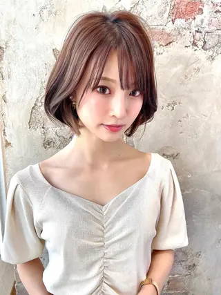 セミロング カラー パーマ ヘアアレンジ Surpass所属・🌈小顔似合わせ SHIHO🌈のヘアスタイル
