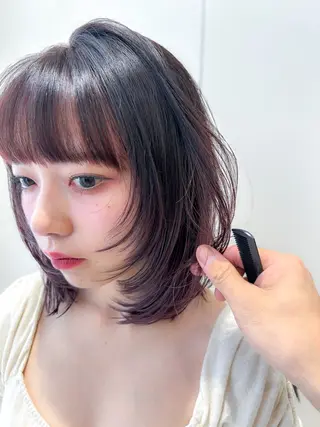 ミディアム カラー 顔周りレイヤー/ボブ 銀座✨中野まさひろのヘアスタイル