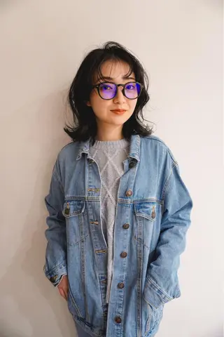 ミディアム パーマ メンズハイトーン/栄 /イトウタケルのヘアスタイル