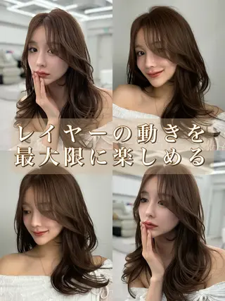 ロング カラー 顔まわりの神様✨ 透明感カラー藤嶋秀幸のヘアスタイル