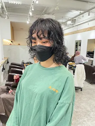 ショート パーマ パーマ/透明感カラー /ボブ/吉田一生のヘアスタイル