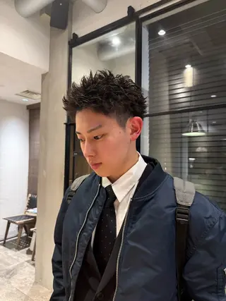 ショート パーマ メンズ heavenly by HAVANA新宿所属・メンズショート/ピン パーマ/新宿/フウガのヘアスタイル