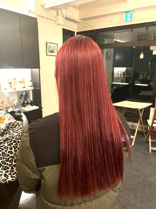 ロング カラー TIECHEL所属・韓国ナチュラル・ ベージュ/落合夏希のヘアスタイル