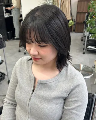 ミディアム カラー レイヤーボブ/ 艶カラー/サナ🌼のヘアスタイル