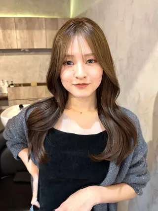 セミロング カラー 美容学校2年生限定 muscali💓のヘアスタイル