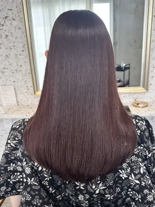 ミディアム パーマ カラー mood 髪質改善 ダブルカラーのヘアスタイル