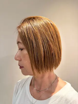 ミディアム 韓国風ﾊﾟｰﾏ❁﻿ fu-ka❁艶ｶﾗｰのヘアスタイル