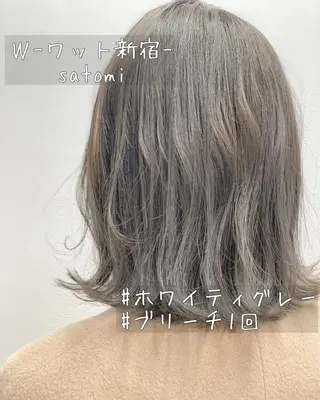ミディアム 淡色ふんわりhair 新宿satomiのヘアスタイル