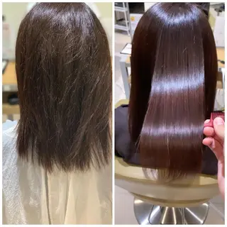 ミディアム カラー 髪質改善ストレート アオヤギのヘアスタイル