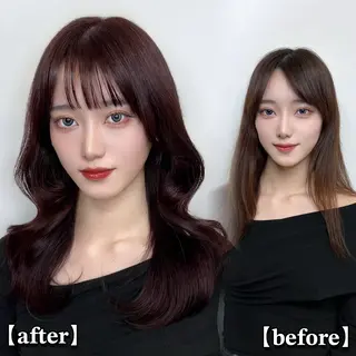 セミロング カラー ヘアアレンジ 🏅韓国ヘア/新宿/ レイヤー/KSukeのヘアスタイル