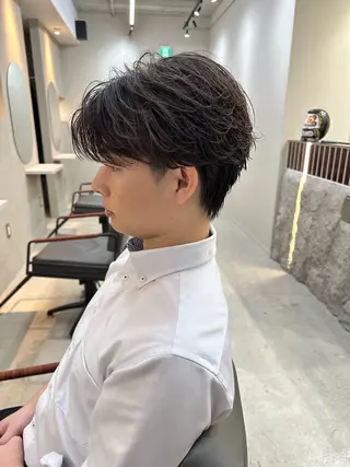 ショート パーマ メンズ 木下 健心のヘアスタイル