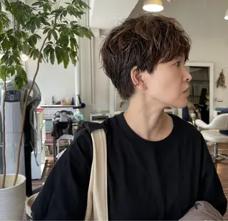 ショート カラー パーマ tity sapporo所属・tity 田中 結生のヘアスタイル