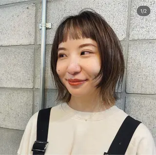 ショート カラー ポミエ恵比寿所属・ショートウルフくせ毛 お任せくださいのヘアスタイル