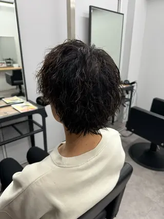 ショート パーマ メンズ 【曲がる縮毛矯正】 モデル募集🙋カツヤのヘアスタイル