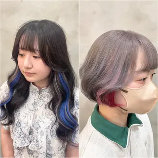 セミロング 【ピンク/韓国ヘア/ ヘアセット】亜海のヘアスタイル