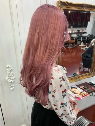 セミロング カラー ピンクベージュ/新潟 万代/高橋桃葉🍑のヘアスタイル