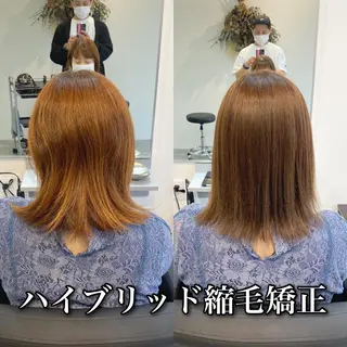 セミロング カラー パーマ "ブリーチ縮毛矯正” /デサキショウヘイのヘアスタイル