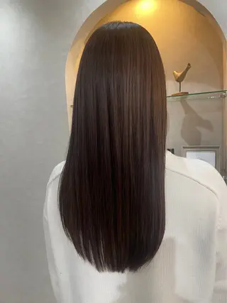 セミロング カラー ふるや りなのヘアスタイル