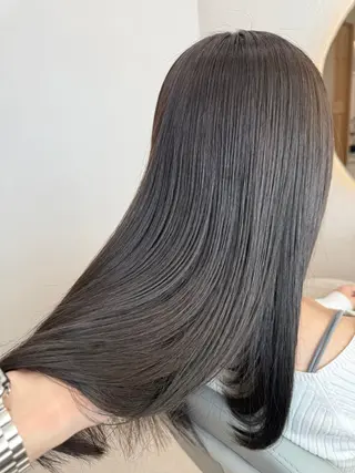 セミロング カラー 🥇ブリーチ無し 透明感🥇佐藤のヘアスタイル