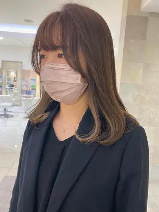 ミディアム カラー 田中 あかねのヘアスタイル