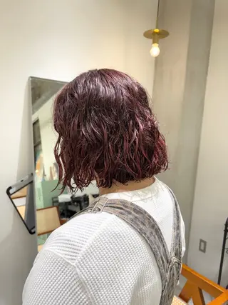 ミディアム カラー パーマ hollo原宿所属・パーマ/ハイトーン 🎀Rumiのヘアスタイル