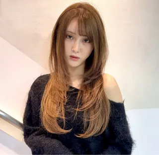 ロング ミディアムレイヤー/ ロングレイヤー堀匠吾のヘアスタイル