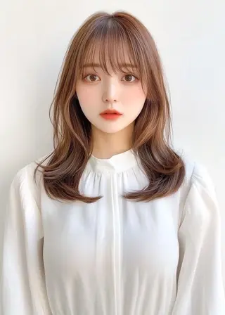 ミディアム VLOW nex the salon所属・韓国風/髪質改善/ ナガヤアキラのヘアスタイル