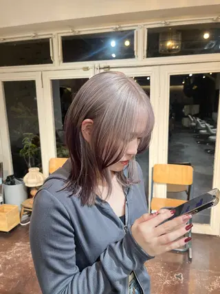 ミディアム カラー chikashitsu所属・Junmi/ﾁｶｼﾂ /堀江のヘアスタイル