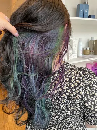 セミロング ブリーチ毛矯正.髪質 改善.髪にドラマをのヘアスタイル