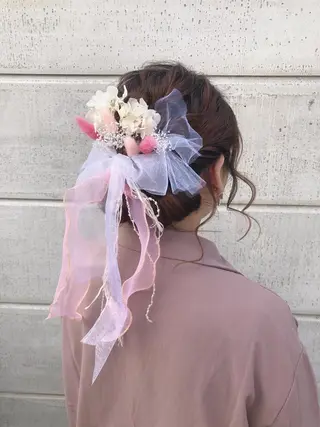 ミディアム カラー パーマ ヘアアレンジ 八巻 晴香のヘアスタイル