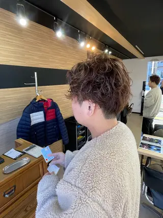 ショート カラー パーマ メンズ Hair Labo NOSH六本松店のヘアスタイル