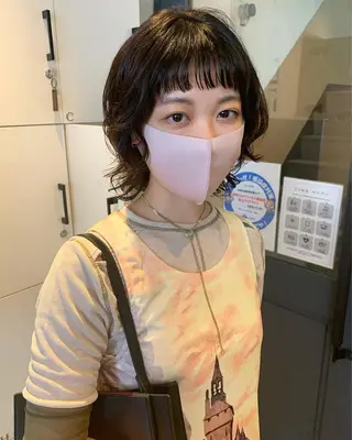ショート カラー パーマ ヘアアレンジ メンズ キッズ ネイル マツエク・マツパ SALOWIN梅田茶屋町店所属・ウルフレイヤーカット /チヒロのヘアスタイル