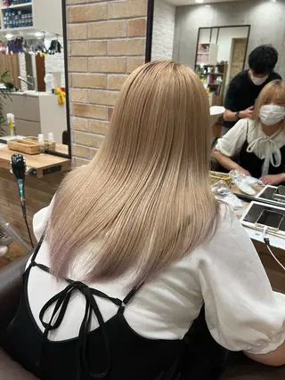 ロング ボブ/レイヤー/ 縮毛矯正/オオバコのヘアスタイル