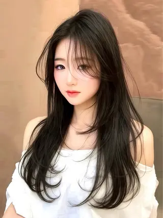 ロング 縮毛矯正/レイヤー 韓国/顔まわり/夢音のヘアスタイル