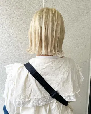 ミディアム カラー 永田〈店長#レイヤー #ウルフ#ハイトーンのヘアスタイル