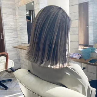 ミディアム カラー パーマ ヘアアレンジ ネイル マツエク・マツパ ハイライト、レイヤー カット/西梅田/中西のヘアスタイル