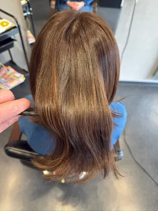 ミディアム 髪質改善⚡️カラー 🍀武久 誠🍀のヘアスタイル