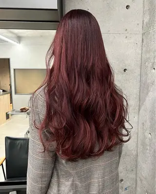 ロング カラー ヘアアレンジ viewstokyo所属・mana 暖色カラーカットのヘアスタイル