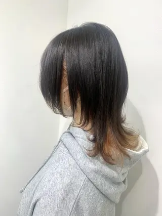 セミロング カラー レイヤー ハイトーン 暖色⭐︎KANAKOのヘアスタイル