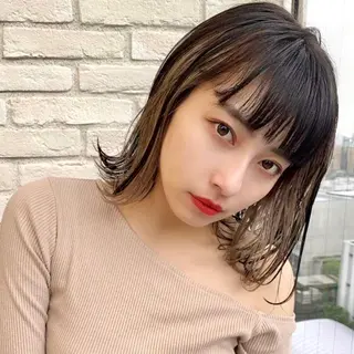 ミディアム カラー パーマ キッズ レイヤー＆カラー 人気美容師倉崎涼のヘアスタイル