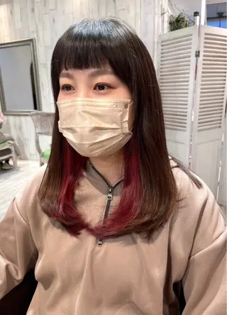 セミロング カラー 【韓国ヘア×透明感 カラー】笹谷 莉未のヘアスタイル