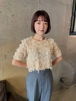 ショート カラー パーマ/レイヤー 岩山丈一郎のヘアスタイル