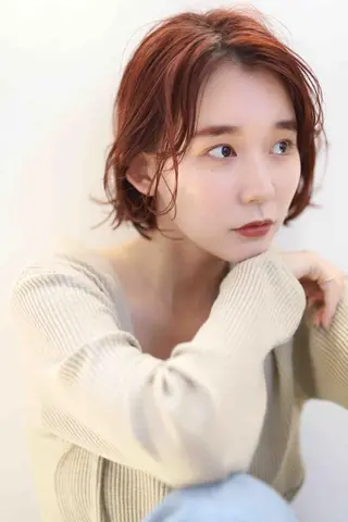 ショート カラー パーマ 【全席個室サロン】 NUMBER 天王寺のヘアスタイル
