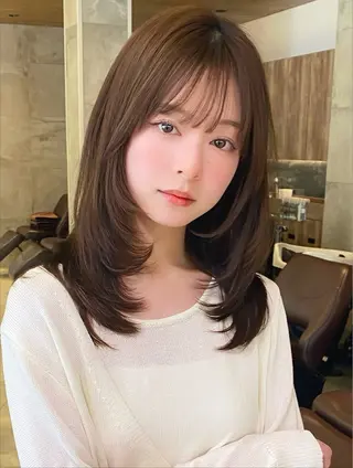 セミロング 🐻原宿レイヤー特化 🐻平島歩のヘアスタイル