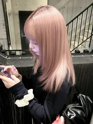 ミディアム カラー 似合わせ🤍透け感 カラー/ハイトーンのヘアスタイル