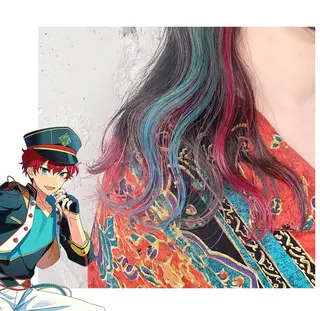 ミディアム カラー GARU-ガル-所属・TSUNO🦖 派手髪/オタク美容師のヘアスタイル