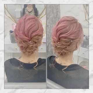 ミディアム ヘアアレンジ ヘアセット/着付け 𓇼 松本 夏美𓇼のヘアスタイル