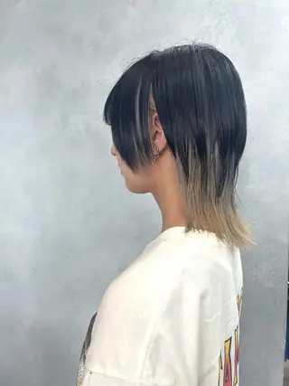 ミディアム カラー tomoka 推しカラーのヘアスタイル